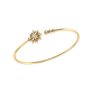 Super Nova  Adjustable Diamond Cuff in 14K Yellow Gold Vermeil