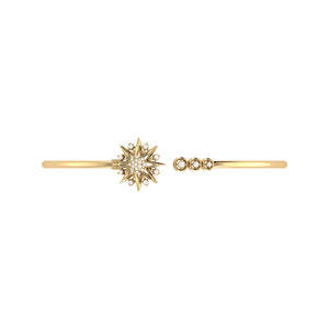 Super Nova  Adjustable Diamond Cuff in 14K Yellow Gold Vermeil