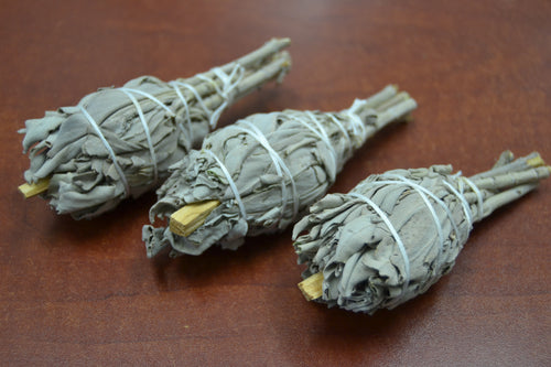 3 Pcs Mini White Sage + Palo Santo Bundle Smudge