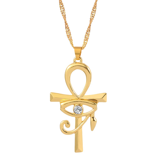 Ankh ,Eye of Horus Cross Pendant Necklace