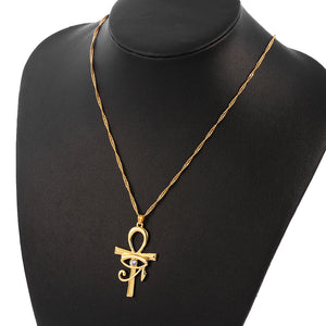 Ankh ,Eye of Horus Cross Pendant Necklace